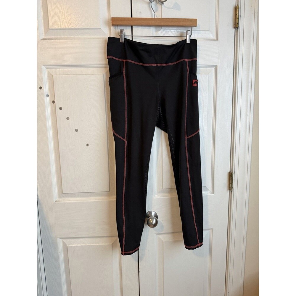 Dover Saddlery Red Black Riding Sport Women Pants XL Horse Riding Stretch